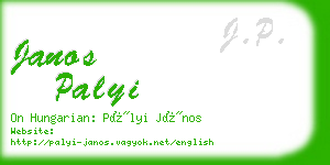 janos palyi business card